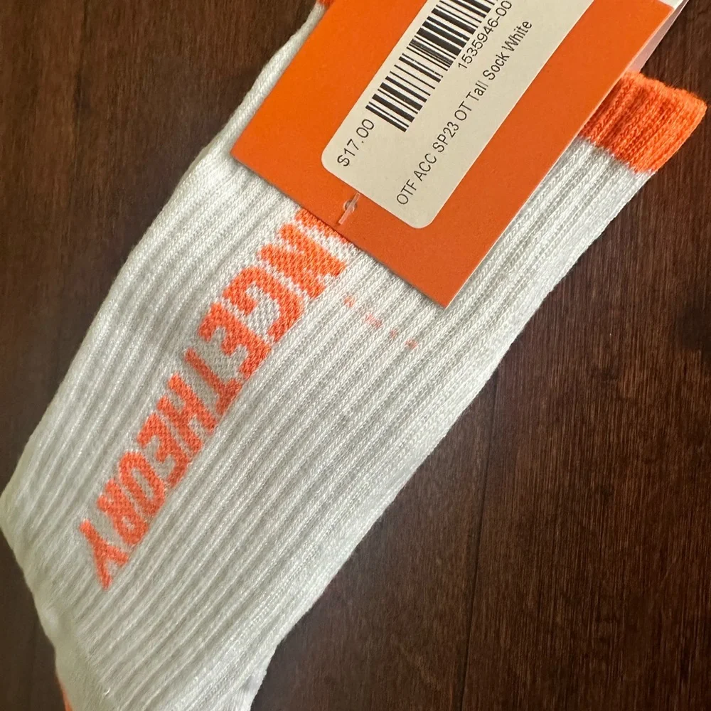 Orangetheory Teal Bike Shorts with Orange Accents and Socks - Picture 2 of 4